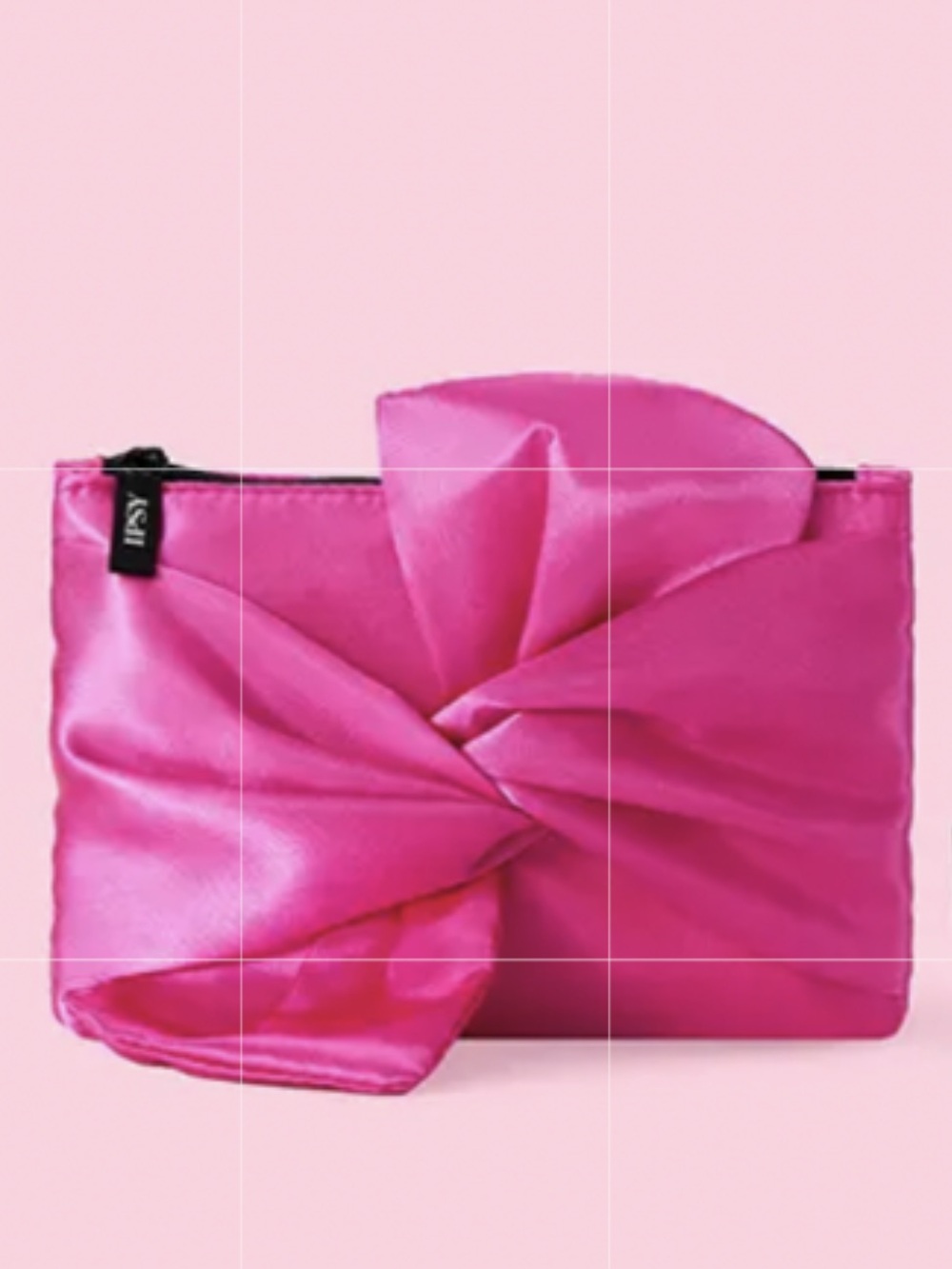 Ipsy Hot Pink Satin Cosmetic Glam Bag